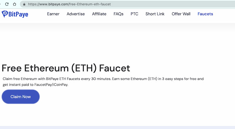 BitPaye - One of the Best ETH Faucets 2022