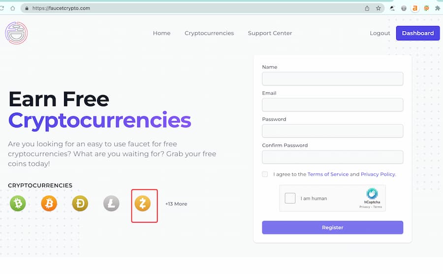 FaucetCrypto - one of the best ZCash (ZEC) Faucet